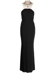 Marchesa robe longue sans manches à ornements - Noir