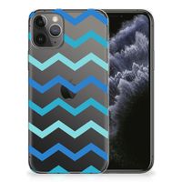 Apple iPhone 11 Pro TPU bumper Zigzag Blauw - thumbnail