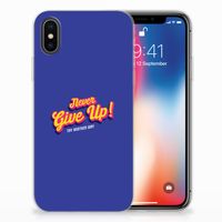 Apple iPhone X | Xs Siliconen hoesje met naam Never Give Up - thumbnail