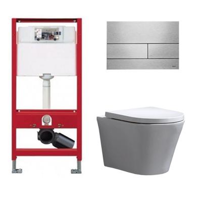 Tece Toiletset - Inbouw WC Hangtoilet wandcloset - Saturna Tece Square RVS Geborsteld Tece Toiletset - Inbouw WC Hangtoilet wandcloset - Saturna Tece Square RVS Geborsteld