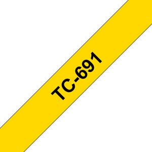 Brother TC-691 Labeltape Tapekleur: Geel Tekstkleur: Zwart 9 mm 7.7 m