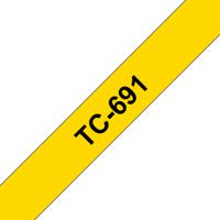 Brother TC-691 Labeltape Tapekleur: Geel Tekstkleur: Zwart 9 mm 7.7 m - thumbnail