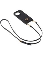 Prada coque d'Iphone en cuir en cuir Saffiano - Noir - thumbnail