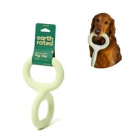 Earth Rated Tug of War hondenspeelgoed, interactief trekspeelgoed voor volwassen en puppyhonden, ergonomische grip, natuurlijk rubber, klein, groen