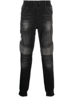 Philipp Plein jean cigarette à taille à lien de resserrage - Noir - thumbnail