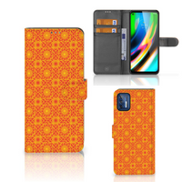 Motorola Moto G9 Plus Telefoon Hoesje Batik Oranje