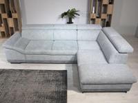 Converteerbare hoekbank ZIDAN hoek met longchair rechts stof platina grijs