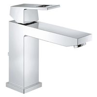 GROHE Eurocube waterbesparende wastafelkraan medium met waste 28mm met temperatuurbegrenzer chroom 23445000 - thumbnail