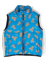 Palm Angels Kids gilet matelassé à logo imprimé - Bleu - thumbnail