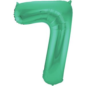 Folieballon Mat Groen Cijfer &apos;7&apos; - 86cm