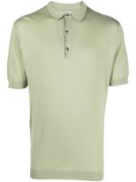 John Smedley polo en maille fine à manches courtes - Vert