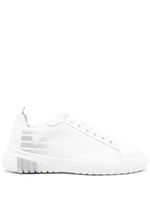 Emporio Armani baskets en cuir à logo imprimé - Blanc - thumbnail