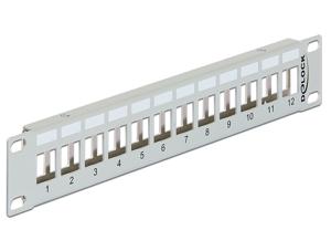 DeLOCK 10" Keystone Patch Panel 12 Port metal grey patchpaneel