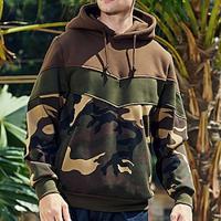 Voor heren Trui met capuchon Leger Groen Koffie Capuchon Kleurenblok Camouflage Kleur Lapwerk Zak Sport Outdoor Dagelijks Feestdagen Streetwear Basic Casual Lente Herfst Kleding Hoodies Lightinthebox