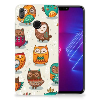 Honor 8X TPU Hoesje Vrolijke Uilen Honor 8X TPU Hoesje Vrolijke Uilen