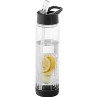 Zwarte drinkfles/waterfles met fruit infuser 740 ml