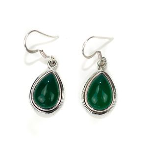 Edelsteen Oorhangers Groene Onyx 925 Zilver "Kirih"