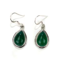 Edelsteen Oorhangers Groene Onyx 925 Zilver "Kirih" - thumbnail