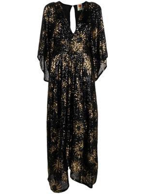 FARM Rio Maxi-jurk met pailletten - Zwart