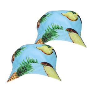 Verkleed hoedje voor Tropical Hawaii party - 2x - zomers fruit print - volwassenen - Carnaval