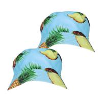 Verkleed hoedje voor Tropical Hawaii party - 2x - zomers fruit print - volwassenen - Carnaval - thumbnail