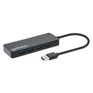 Manhattan 168403 interface hub USB 3.2 Gen 1 (3.1 Gen 1) Type-A 5000 Mbit/s Zwart