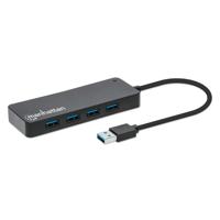 Manhattan 168403 interface hub USB 3.2 Gen 1 (3.1 Gen 1) Type-A 5000 Mbit/s Zwart - thumbnail