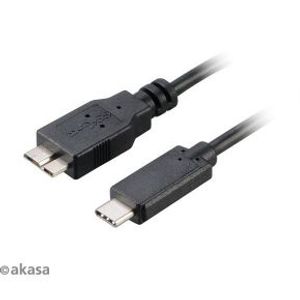 Akasa C/micro-B, 1m USB-kabel USB 3.2 Gen 2 (3.1 Gen 2) USB C Micro-USB B Zwart