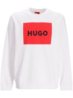 HUGO sweat en coton à logo imprimé - Blanc