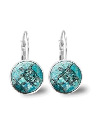 Etnisch Vintage Schildpad Transparant Edelsteen oorbellen