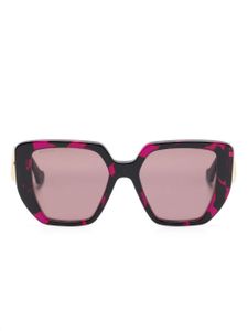 Gucci Eyewear lunettes de soleil oversize à plaque logo - Violet