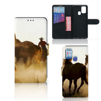 Samsung Galaxy M31 Telefoonhoesje met Pasjes Design Cowboy - thumbnail