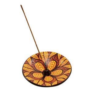 Oranje Terracotta Mandala Wierookhouder met Stippen, 160g