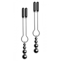 XR Brands Decorative Nipple Clamp Set with Triple Beads - thumbnail