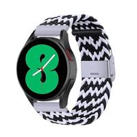 By Qubix - Compatible met Garmin Forerunner 55/245 / 645 - Braided nylon bandje - Zwart/wit - Compatible Garmin bandje - Bandbreedte: 20mm