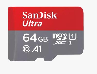 SanDisk microSDXC Ultra 64GB (A1/UHS-I/Cl.10/140MB/s) + Adapter Mobile microSDXC-kaart 64 GB A1 Application Performance Class, UHS-Class 1