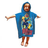 Brandweerman Sam poncho blauw - 60 x 120 cm