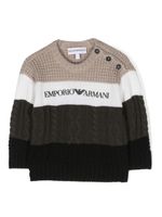 Emporio Armani Kids pull à logo embossé - Tons neutres