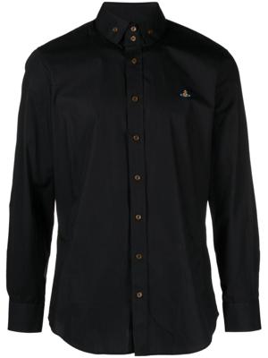 Vivienne Westwood Orb-embroidered poplin shirt - Zwart