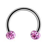 Circular barbell Chirurgisch staal 316L / Kristal Circular Barbells - thumbnail