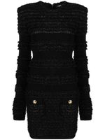 Balmain robe courte en tweed - Noir