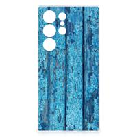 Samsung Galaxy S24 Ultra Bumper Hoesje Wood Blue