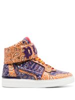 Philipp Plein baskets montantes à motif cachemire - Orange