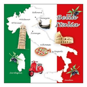 Papieren servetten met Italiaans thema 20 stuks   -