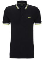 BOSS logo-embroidered cotton piqué polo shirt - Noir - thumbnail