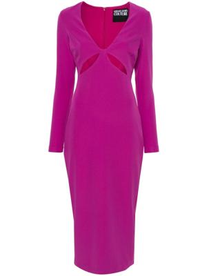Versace Jeans Couture Midi-jurk met uitgesneden details en logo applicatie - Paars