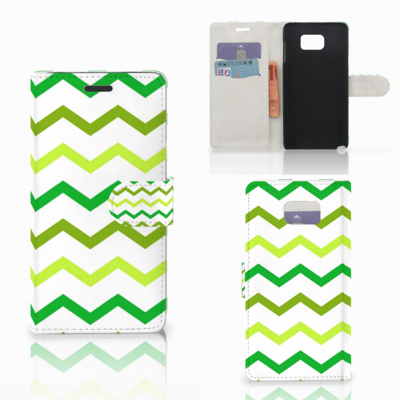 Samsung Galaxy Note 5 Telefoon Hoesje Zigzag Groen