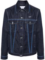 Off-White Denim jack met rits details - Blauw