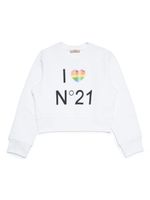 Nº21 Kids sweat en coton à slogan imprimé - Blanc