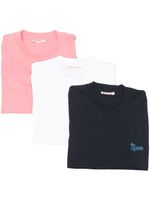 Marni lot de trois t-shirts à logo brodé - Rose